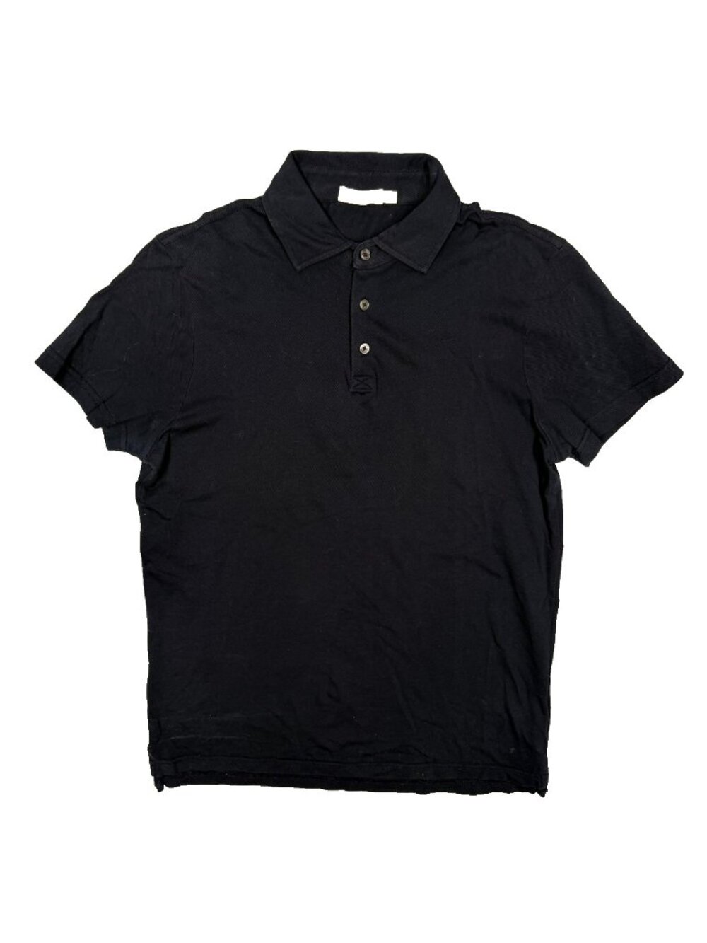 SuitSupply Polo Shirt Pique Cotton Short Sleeve Black Small